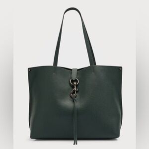 Rebecca Minkoff leather new Hunter Green Tote Bag calf Megan QVC